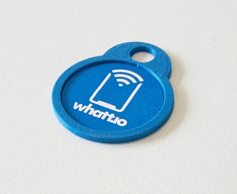 Key ring 3D printed for NFC tag logo 25 mm round