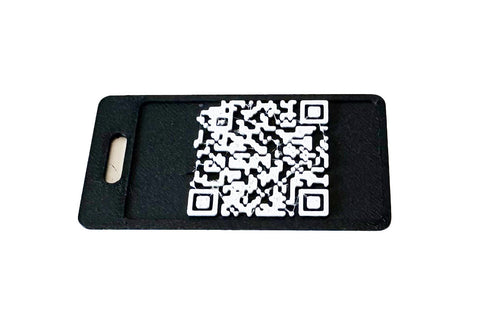 QR code badge 3D printed in two colors