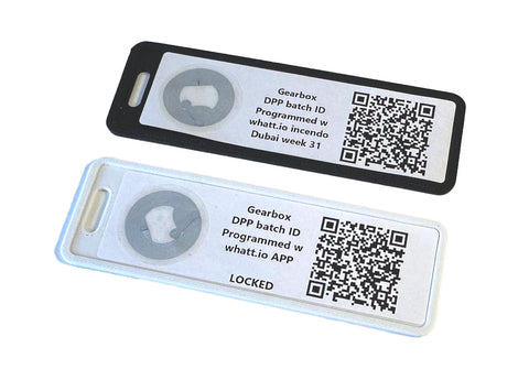 Inventory tag for whatt.io 28x89 mm QR code labels and NFC