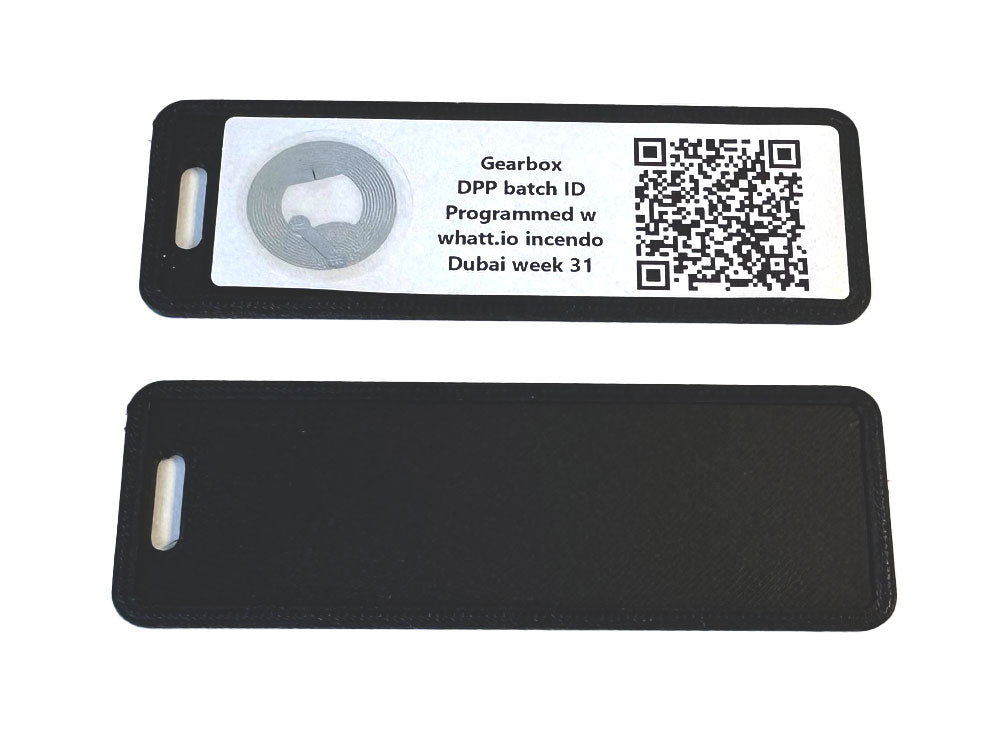 Inventory tag for whatt.io 28x89 mm QR code labels and NFC